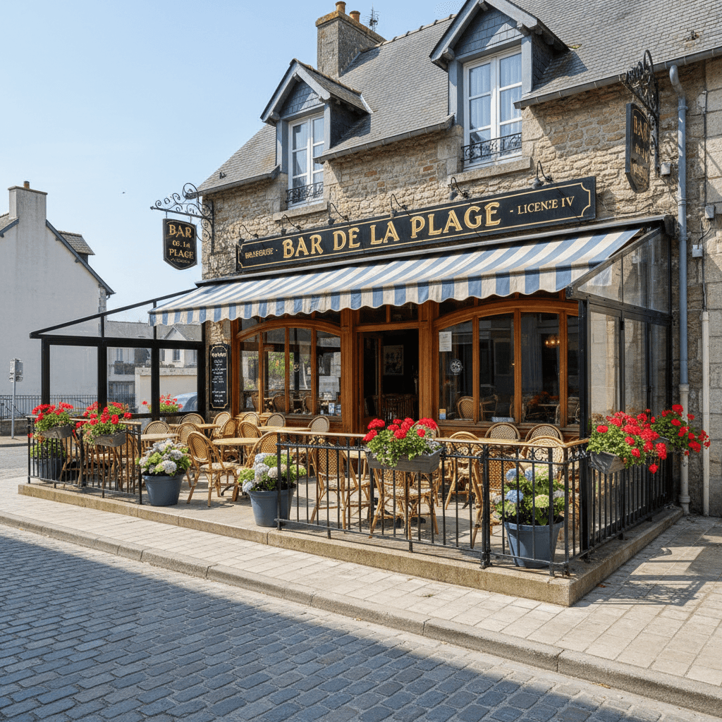 Bar-brasserie 80m² à Saint-Aubin-Sur-Mer : terrasse - licence IV