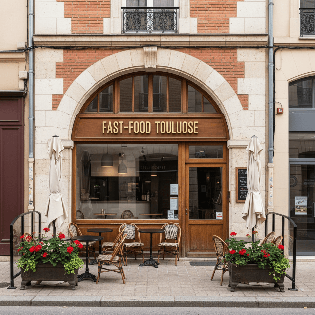Fast-food 270m² à Toulouse : terrasse - licence IV