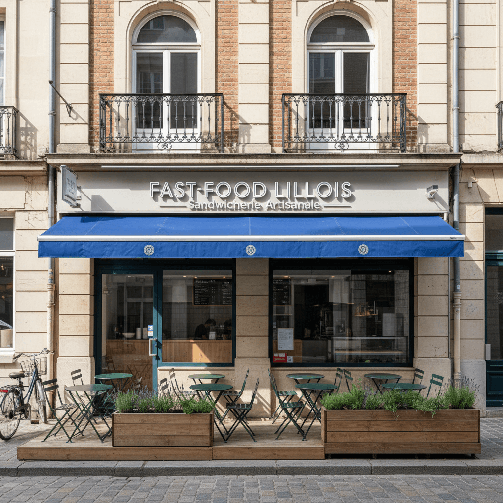 Fast-food 35m² à Lille : terrasse