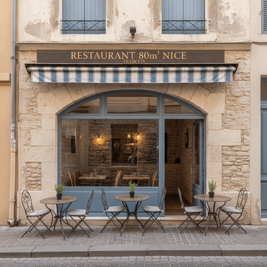 Restaurant 80m² à Nice : terrasse - licence IV