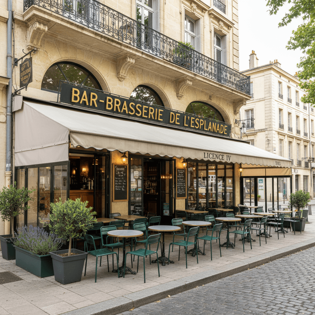 Bar-brasserie 220m² à Montpellier : terrasse - licence IV