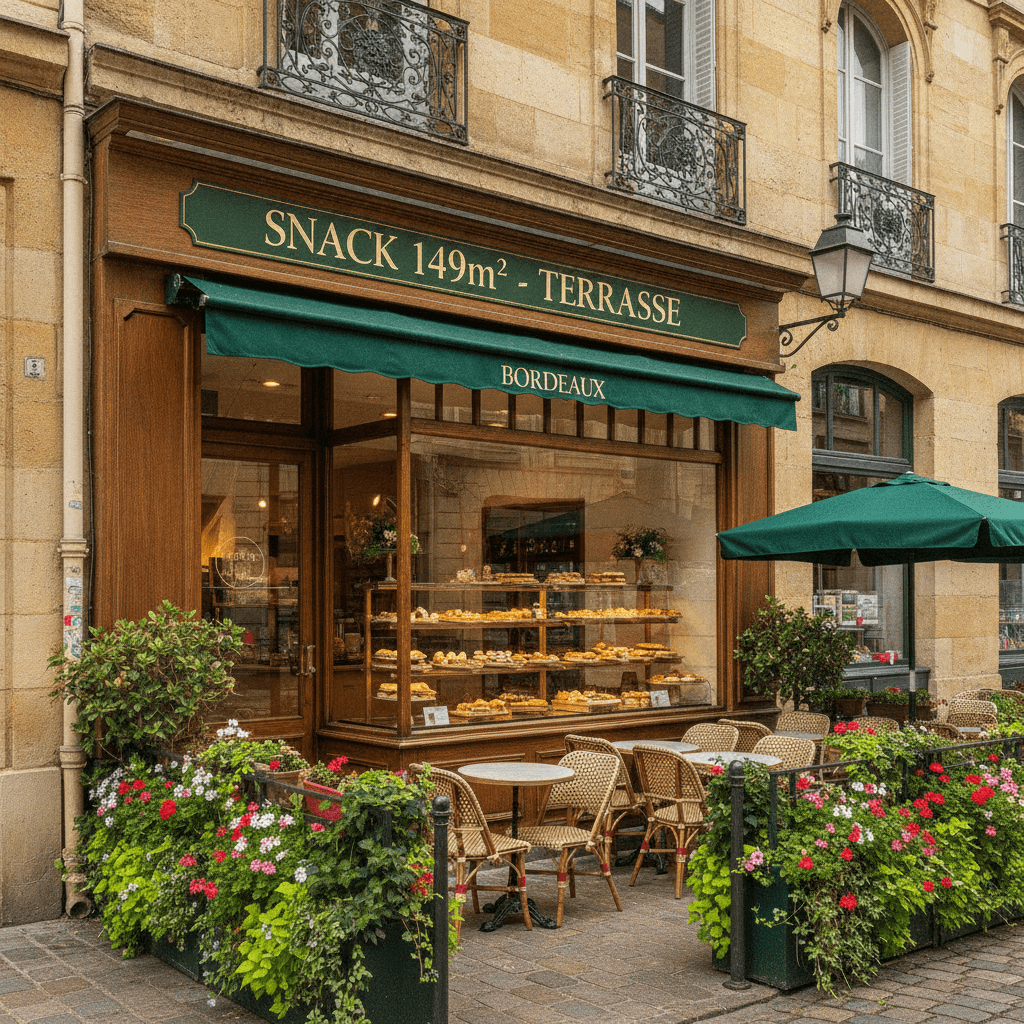 Snack 149m² à Bordeaux : terrasse - chambre froide