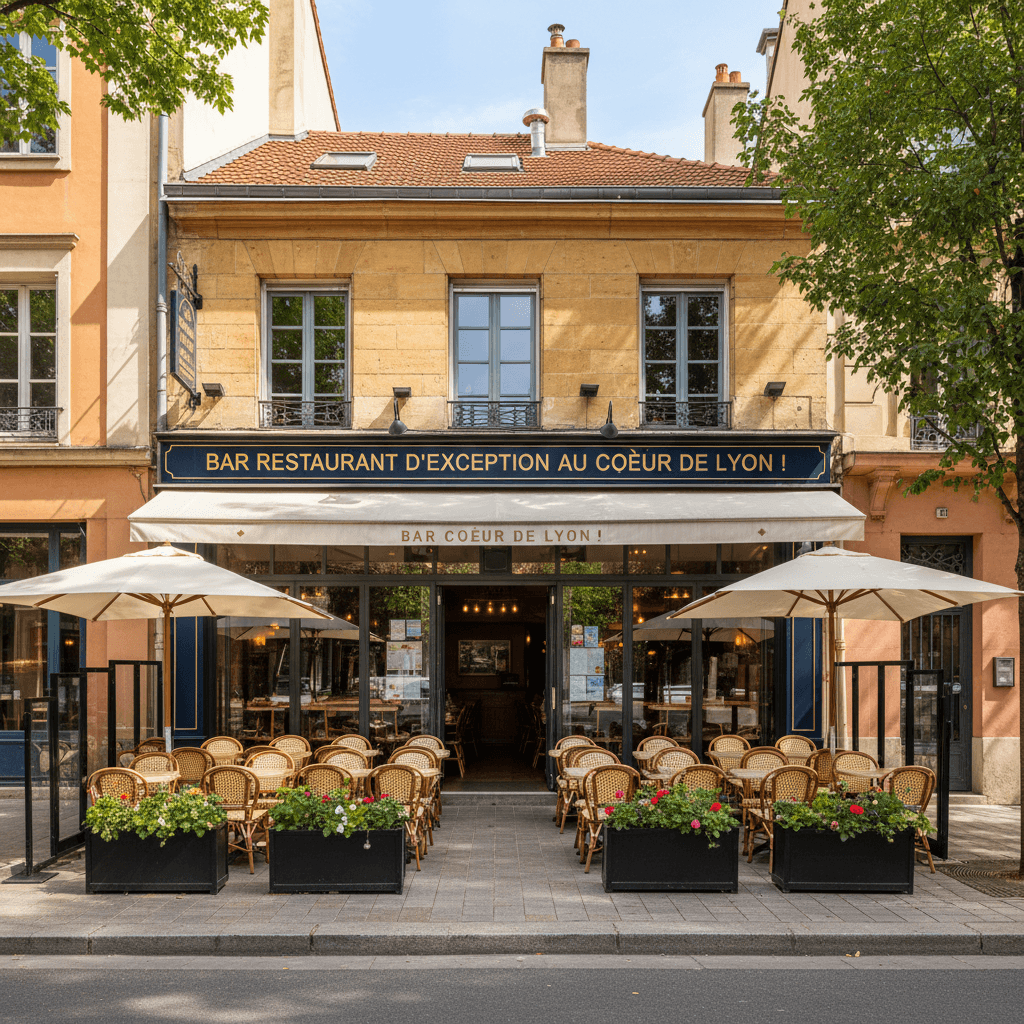 Restaurant 210m² à Lyon : terrasse - licence IV