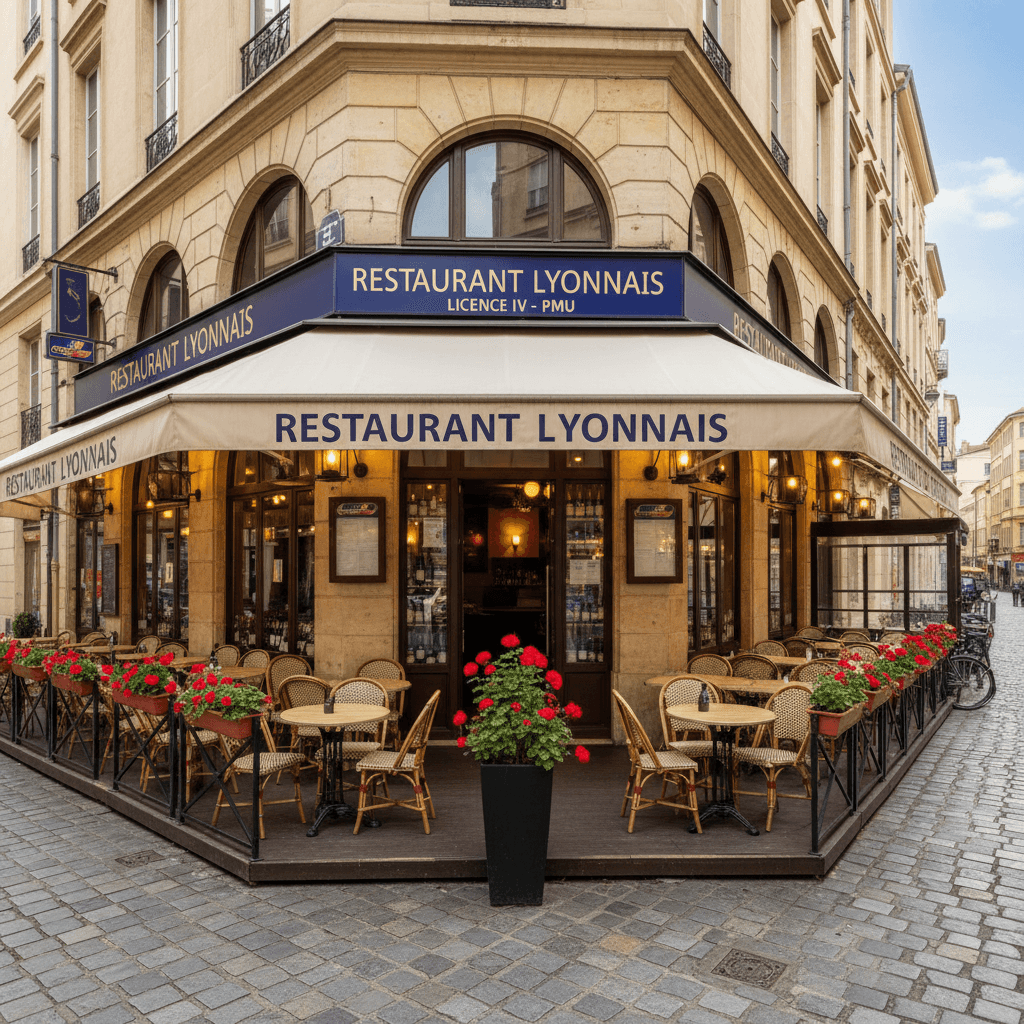 Restaurant 135m² à Lyon : terrasse - licence IV