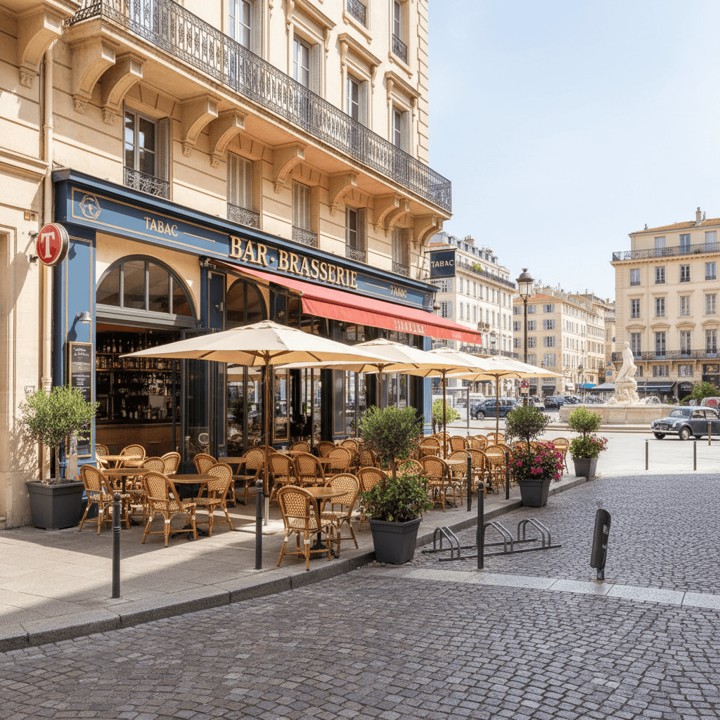 Bar-brasserie 120m² à Nice : terrasse - cuisine équipée