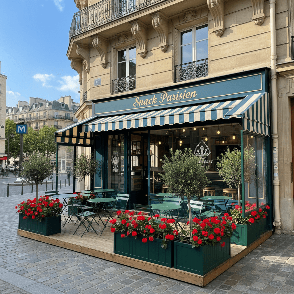 Snack 54m² à Paris : terrasse