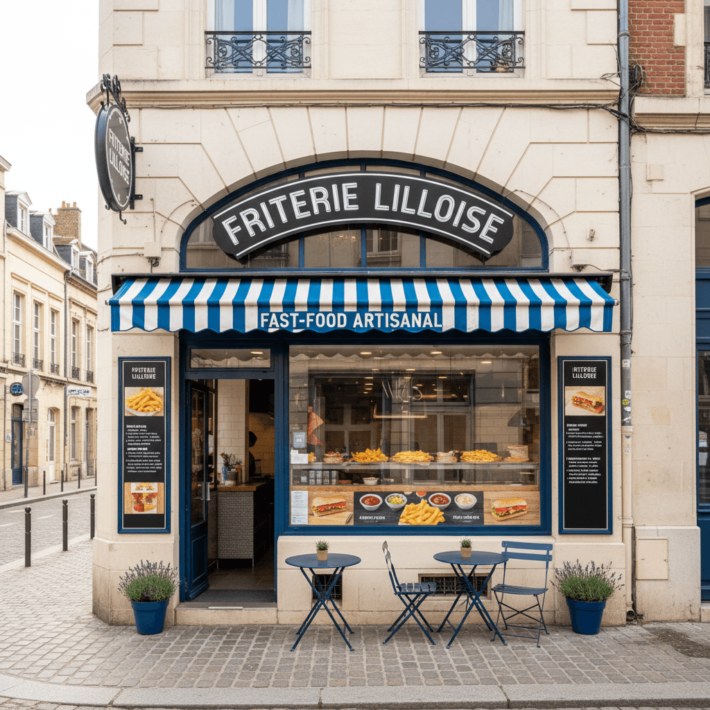 Fast-food à Lille : terrasse - extraction