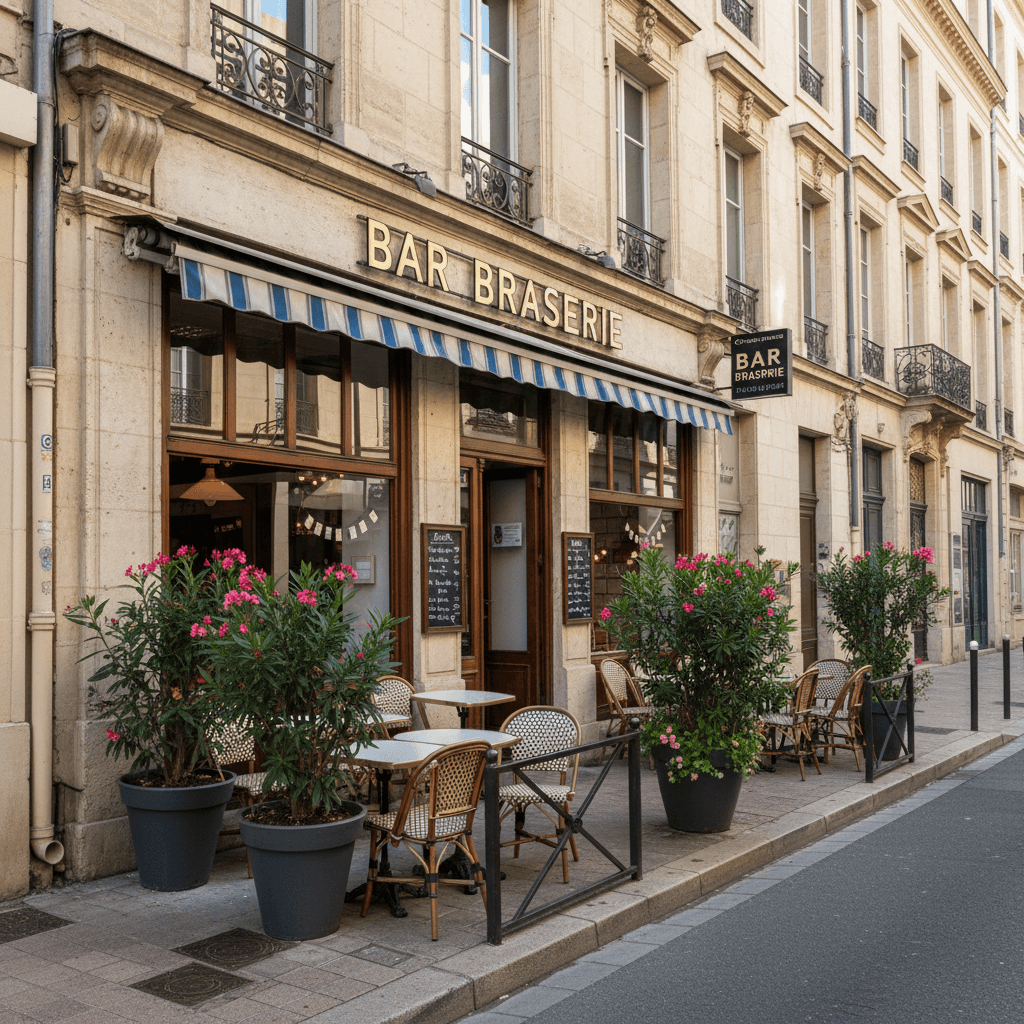 Bar-brasserie 450m² à Montpellier : terrasse - licence IV