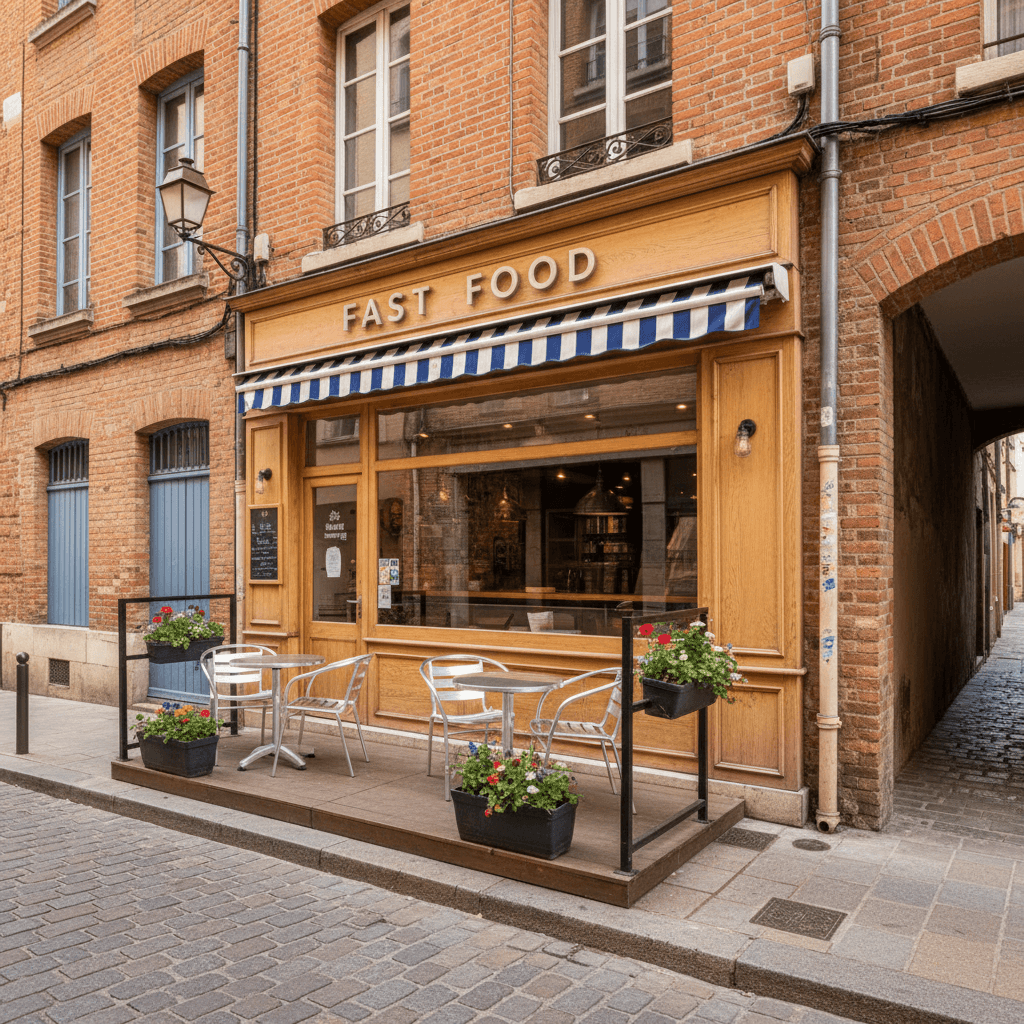 Fast-food à Toulouse : climatisation - cuisine équipée