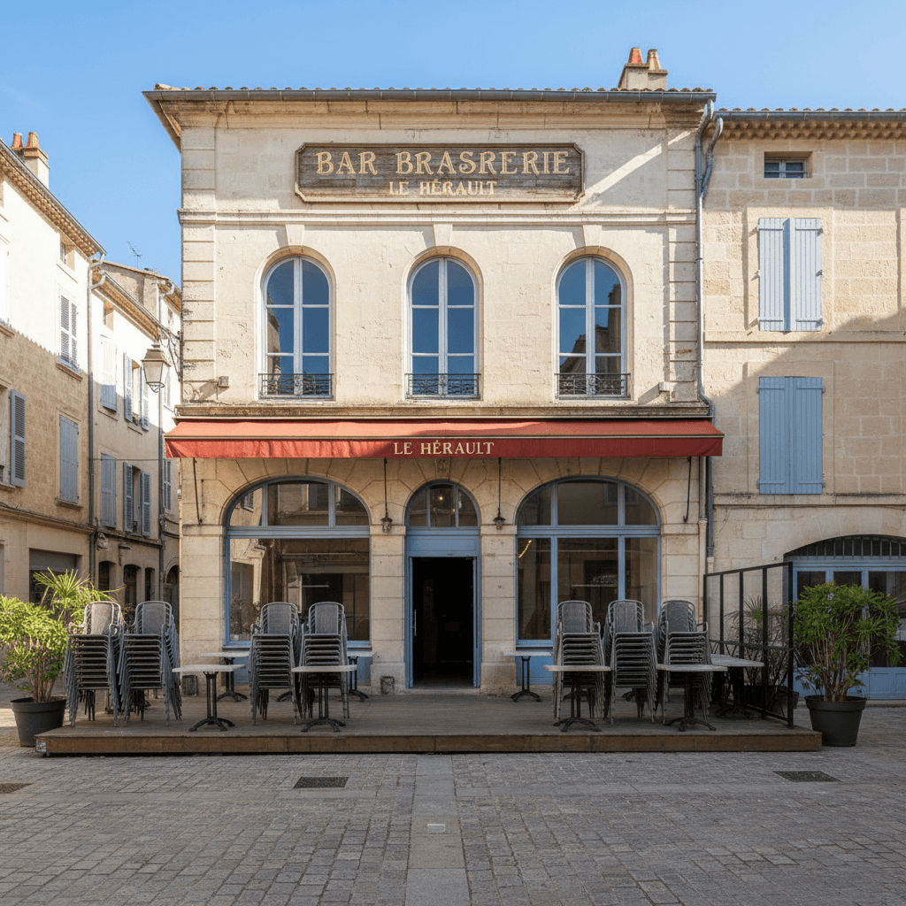 Bar-brasserie 205m² à Montpellier : terrasse - licence IV