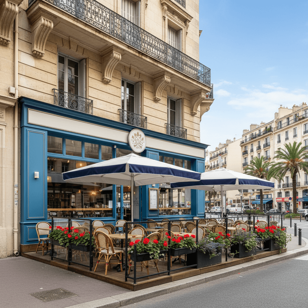 Fast-food 50m² à Marseille : terrasse - cuisine équipée