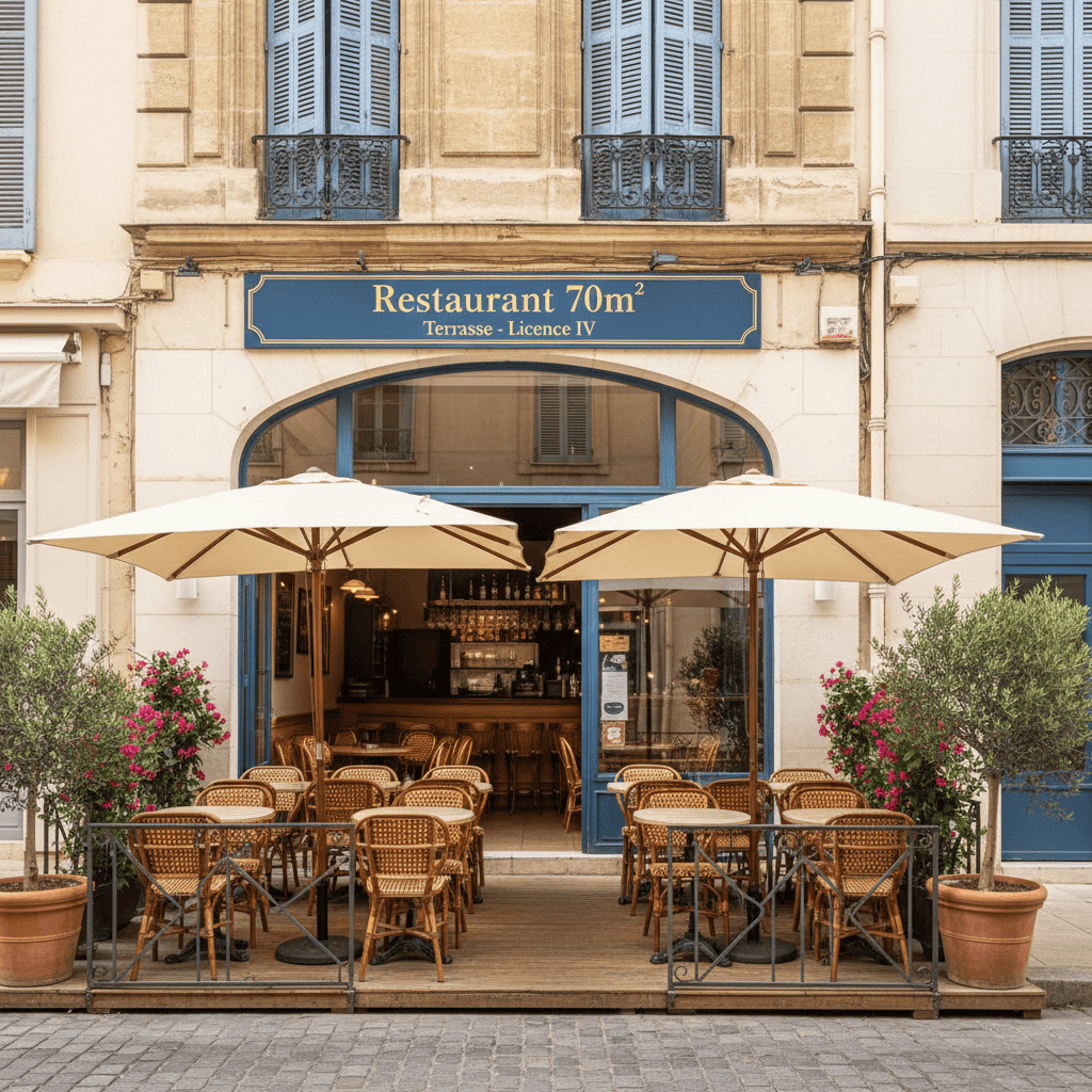 Restaurant 70m² à Marseille : terrasse - licence IV