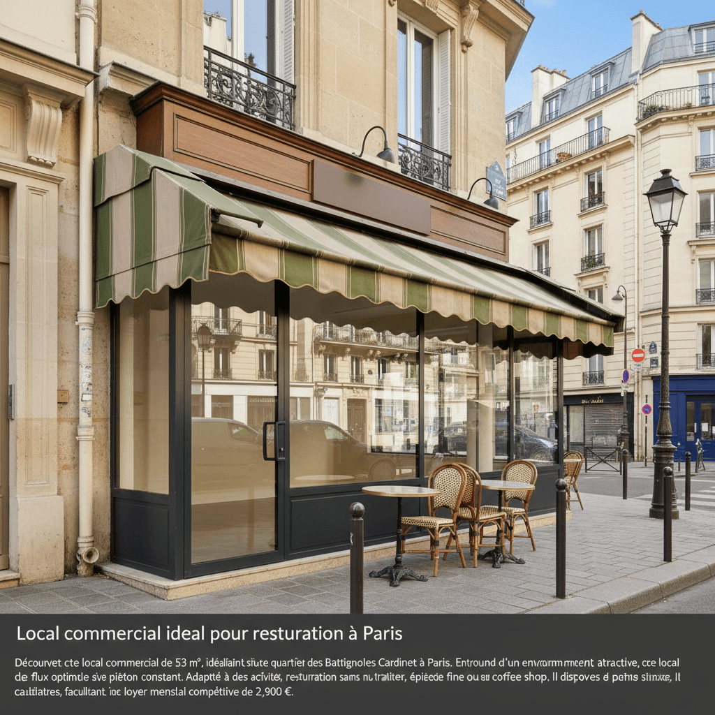Local commercial idéal pour restauration à Paris