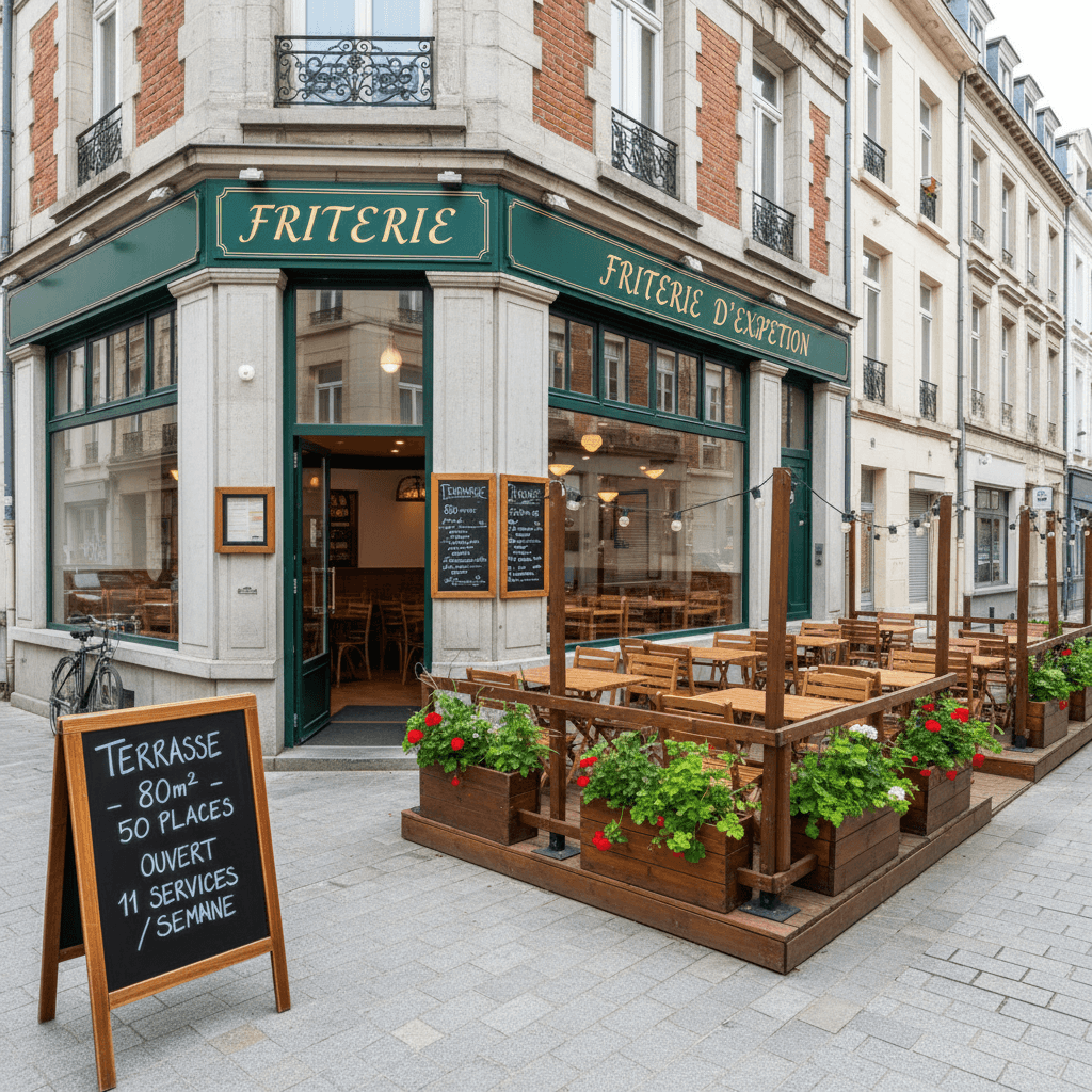 Fast-food 227m² à Lille : terrasse - extraction