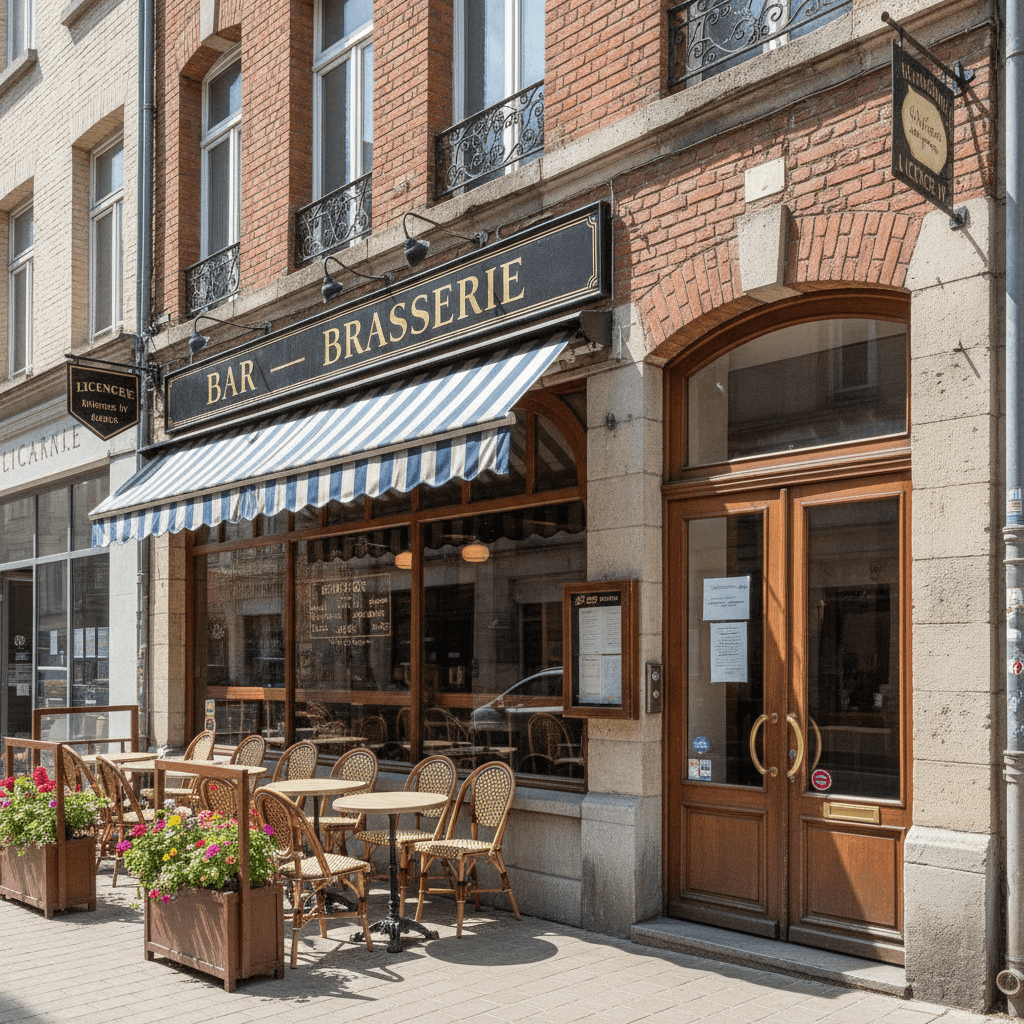 Bar-brasserie 70m² à Lille : terrasse - licence IV