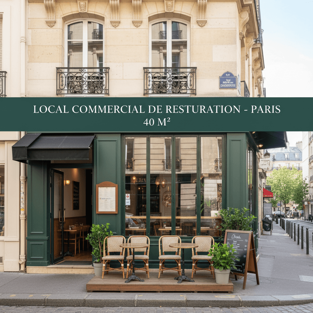 Local commercial de restauration à Paris - 40 m²