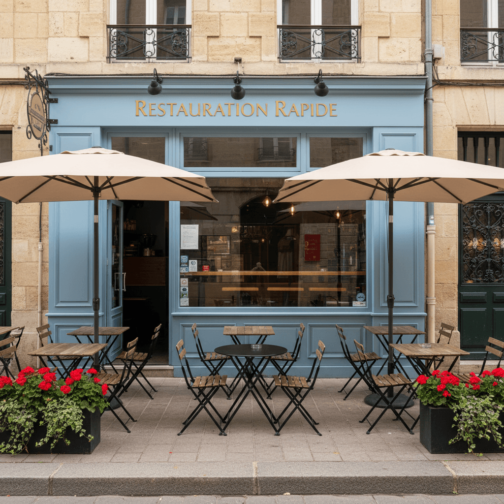 Fast-food à Bordeaux : terrasse - licence IV