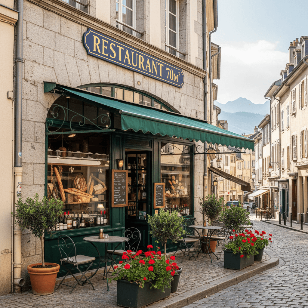 Restaurant 70m² à Grenoble : terrasse - licence IV