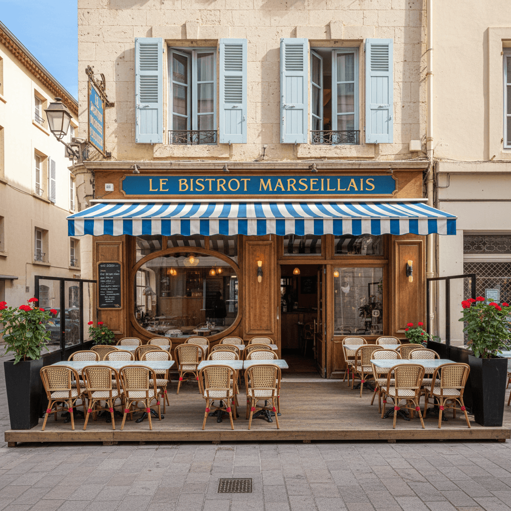 Restaurant 90m² à Marseille : terrasse - extraction