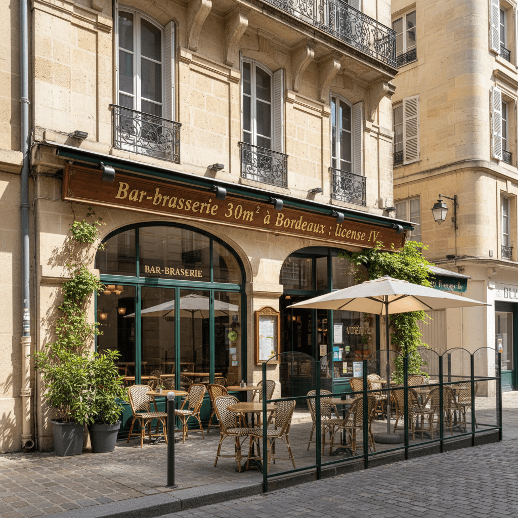 Bar-brasserie 30m² à Bordeaux : licence IV