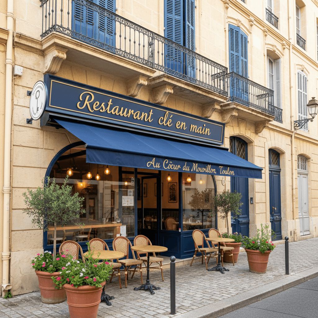 Restaurant 55m² à Toulon : terrasse - extraction
