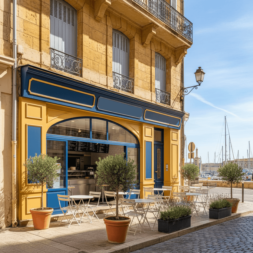 Fast-food à Marseille : terrasse - extraction