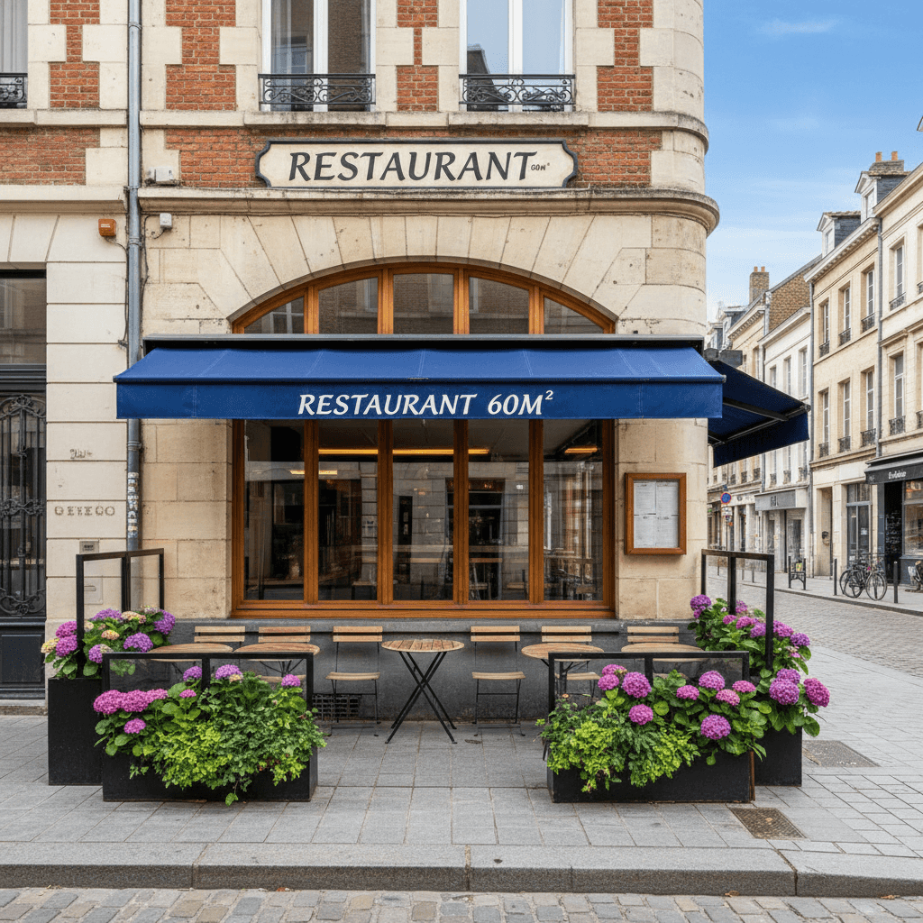 Restaurant 60m² à Lille : terrasse - licence IV