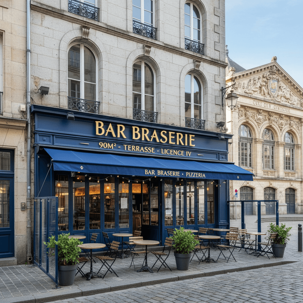 Bar-brasserie 90m² à Rennes : terrasse - licence IV