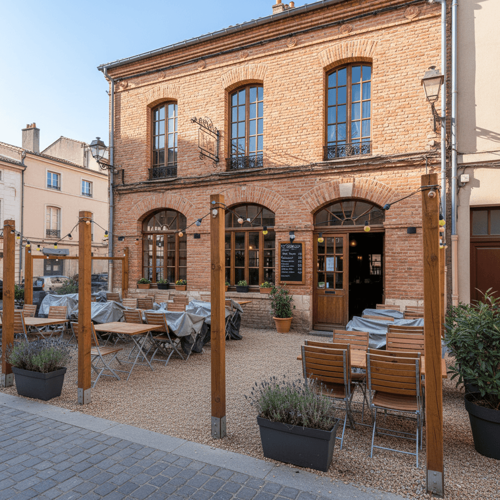 Restaurant 90m² à Toulouse : terrasse - extraction