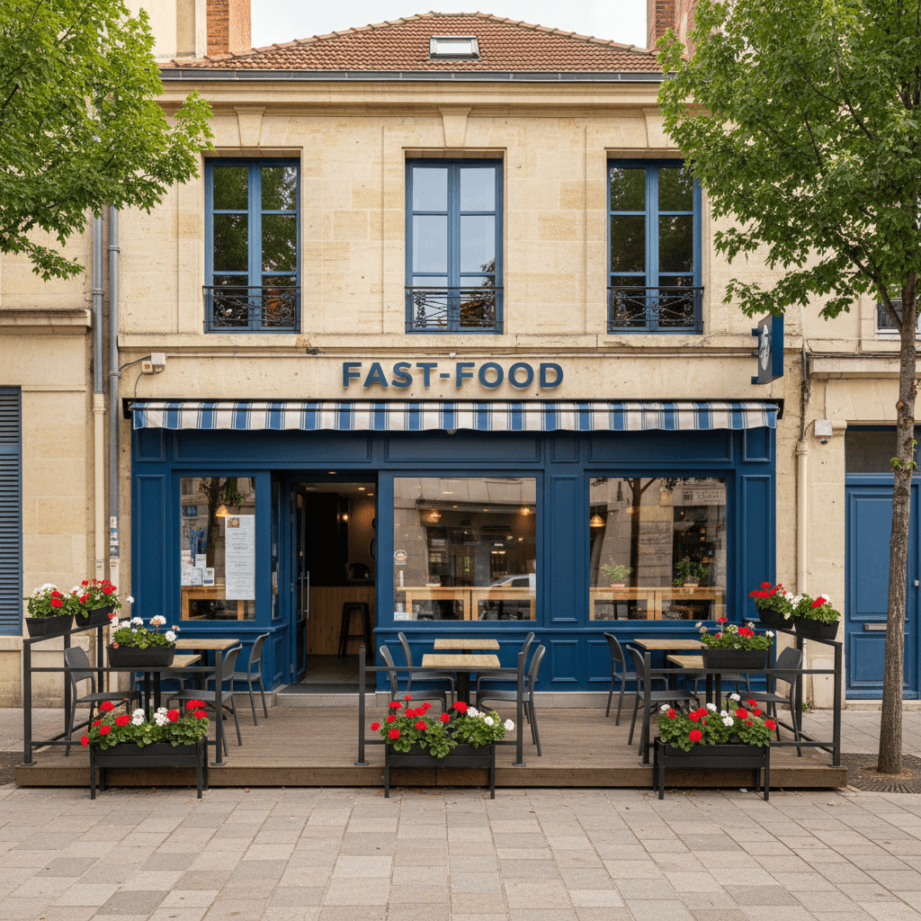 Fast-food 50m² à Bordeaux : terrasse - licence IV