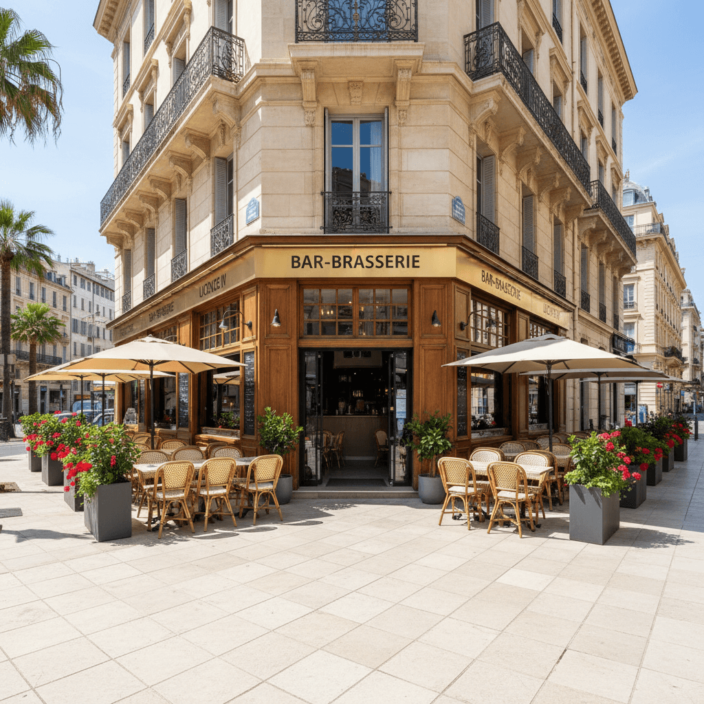 Bar-brasserie à Nice : terrasse - licence IV