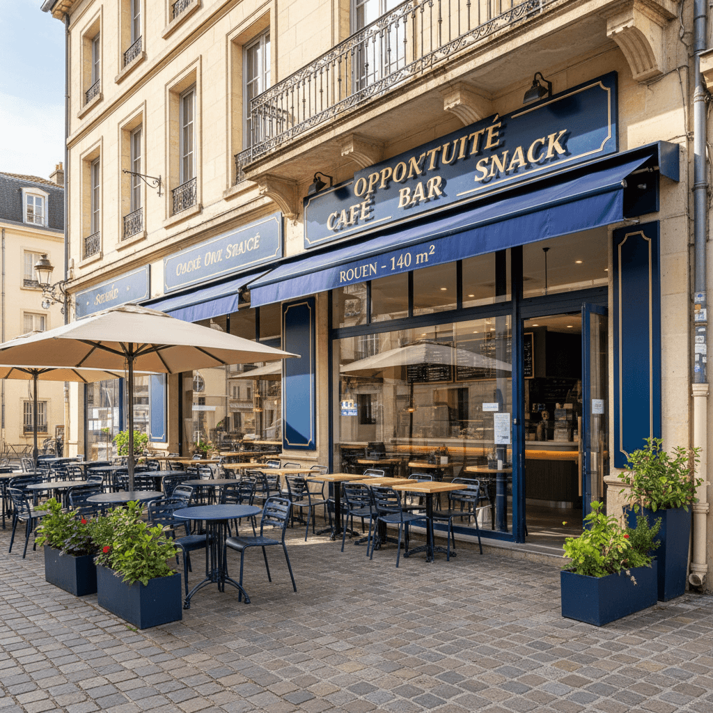 Snack 140m² à Rouen : terrasse - licence IV
