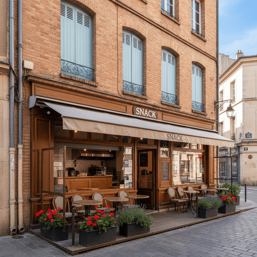 Snack 80m² à Toulouse : terrasse - licence IV