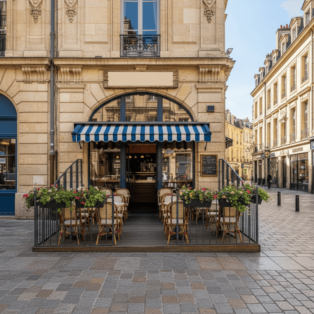 Fast-food 60m² à Bordeaux : terrasse - licence IV