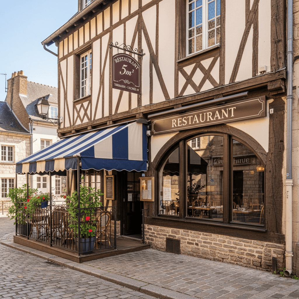 Restaurant 5m² à Rouen : terrasse - licence IV