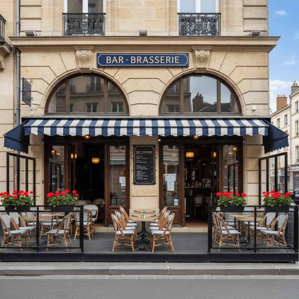 Bar-brasserie 220m² à Reims : terrasse - licence IV