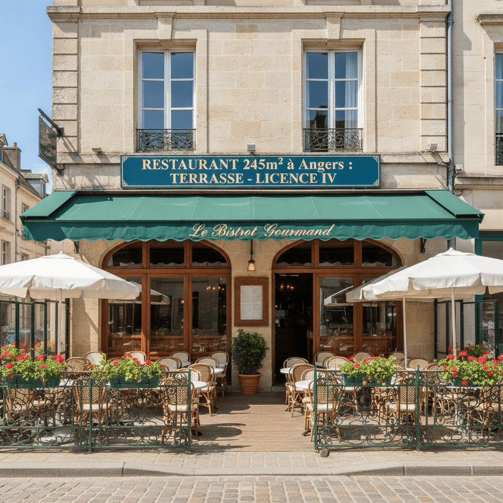 Restaurant 245m² à Angers : terrasse - licence IV