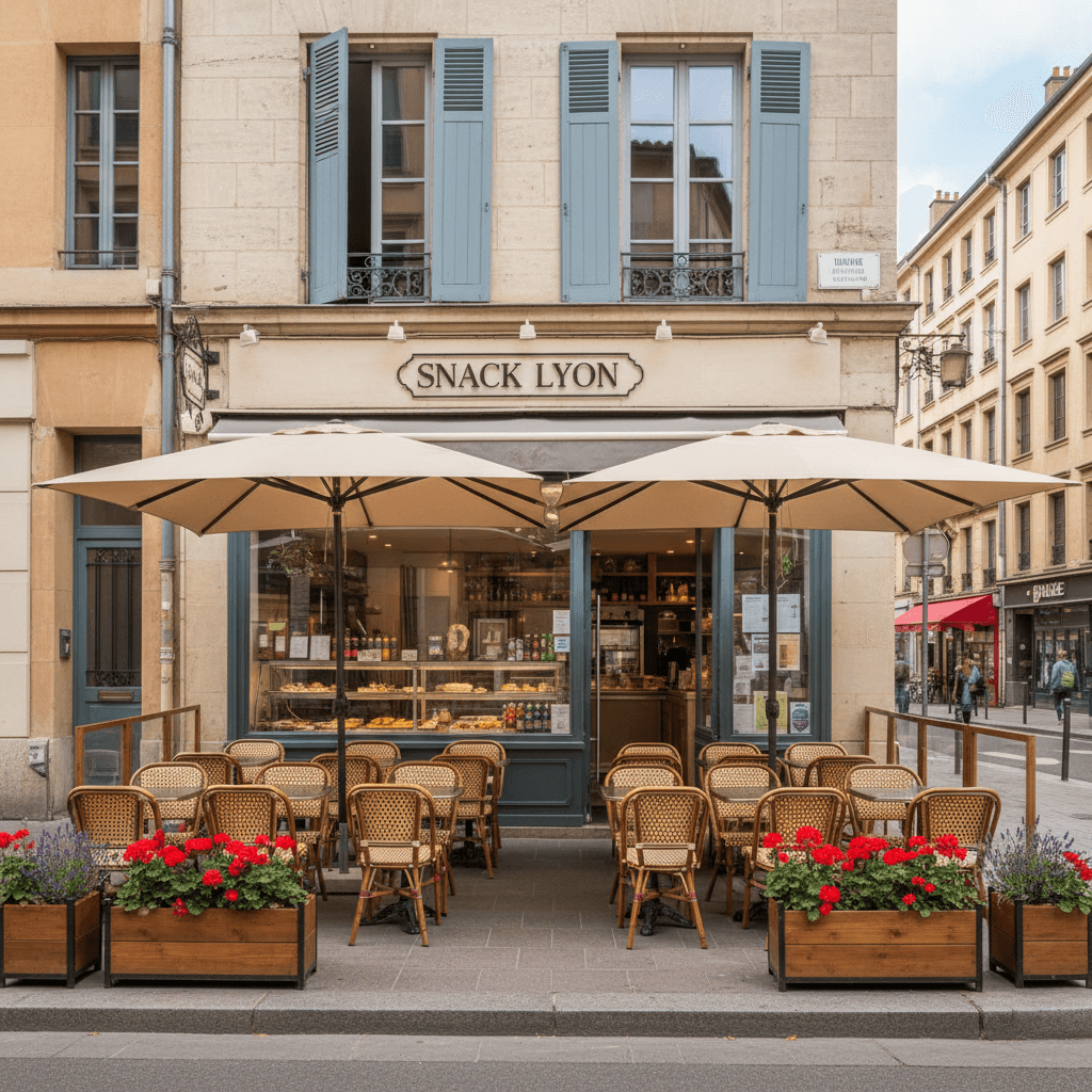 Snack 150m² à Lyon : terrasse