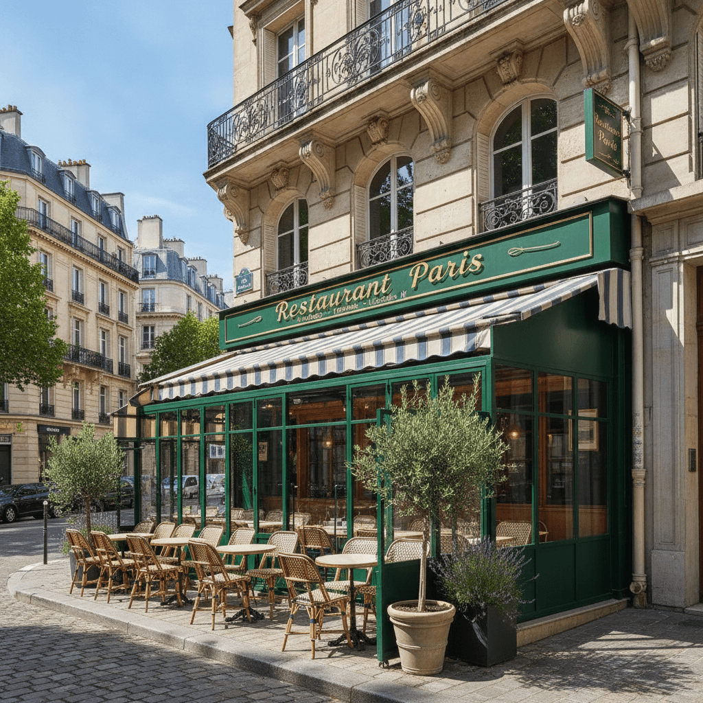 Restaurant 44 couverts à Paris : terrasse - licence IV