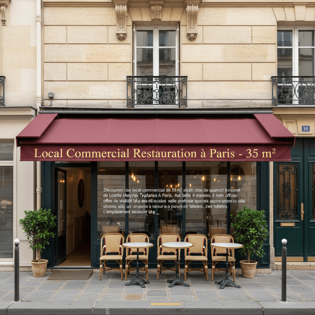 Local Commercial Restauration à Paris - 35 m²