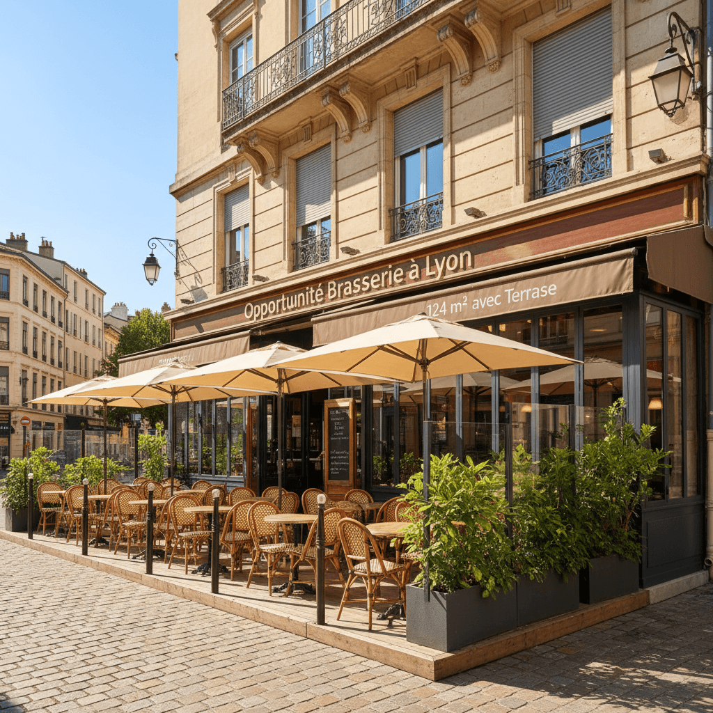 Bar-brasserie 124m² à Lyon : terrasse - licence IV