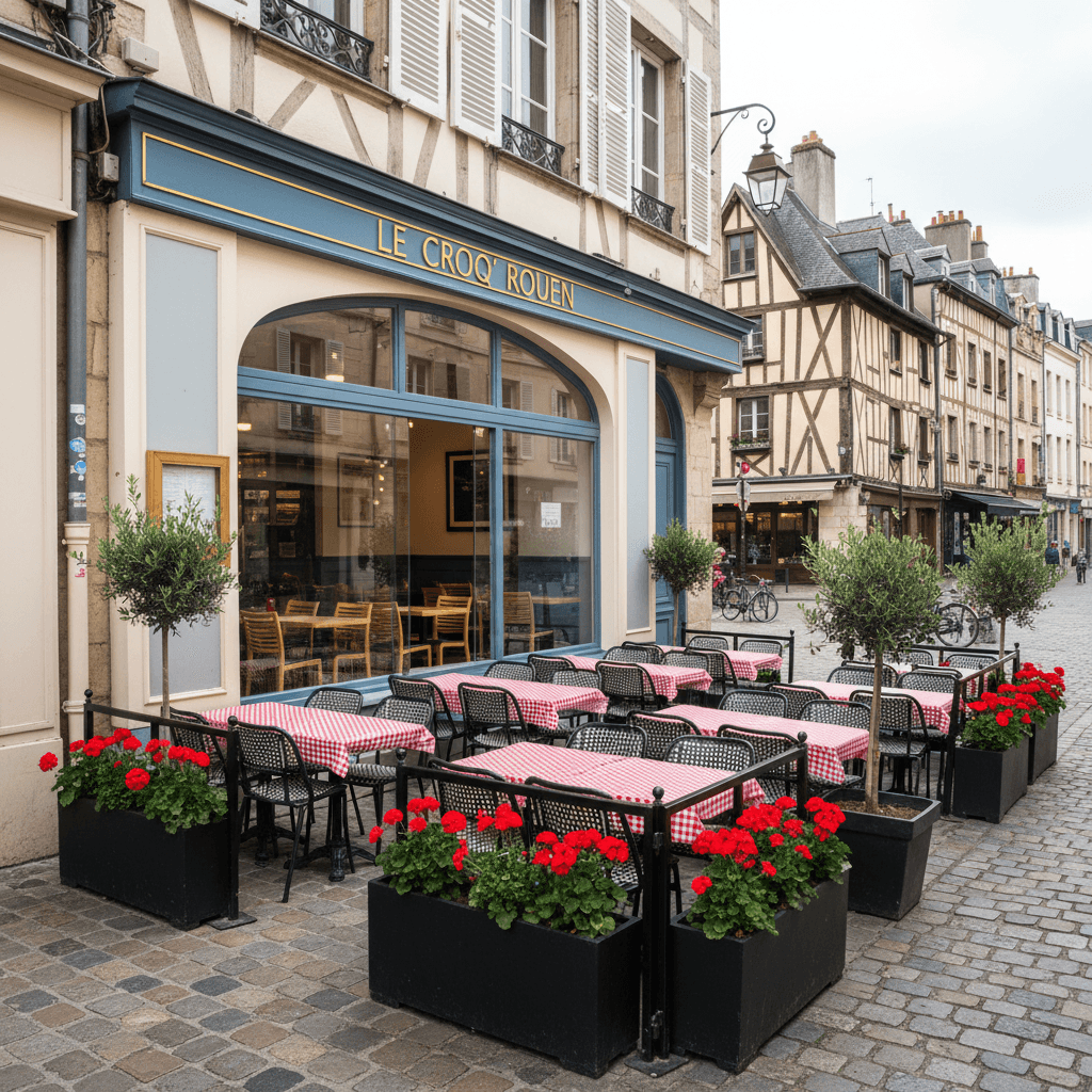 Fast-food 120m² à Rouen : terrasse - cuisine équipée