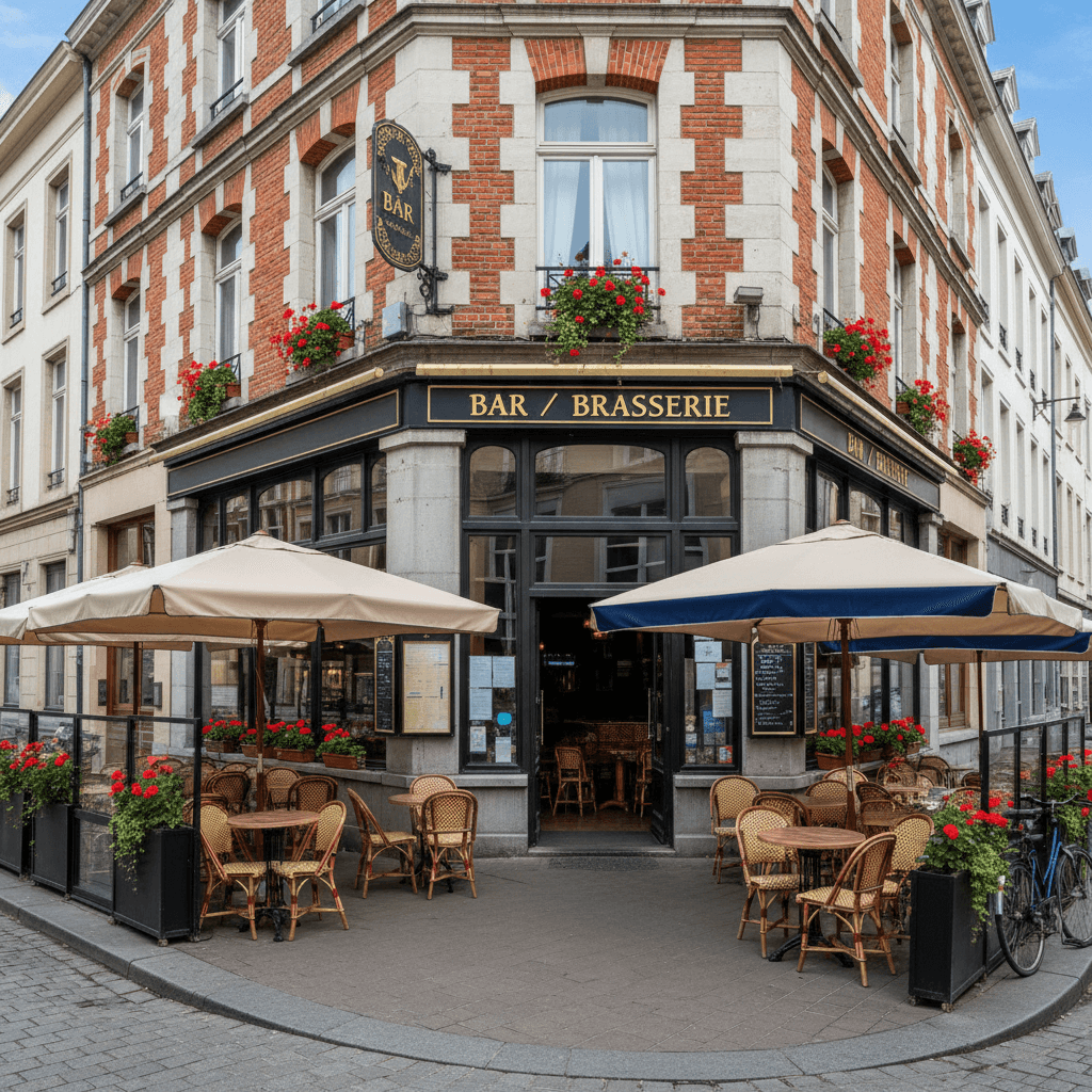 Bar-brasserie 215m² à Lille : terrasse - licence IV