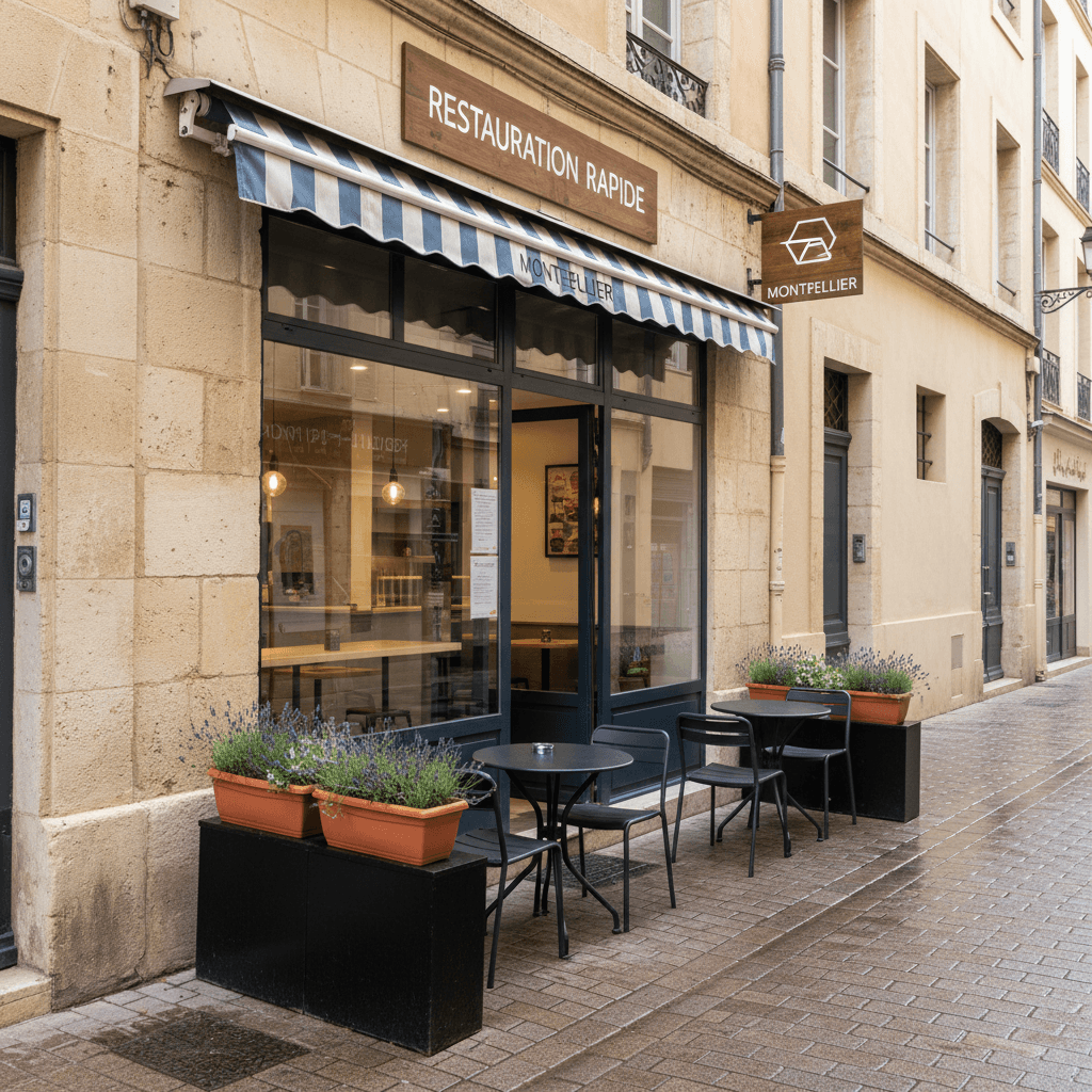 Fast-food 20m² à Montpellier : terrasse