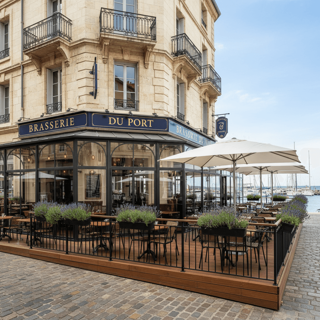 Bar-brasserie 190m² à Toulon : terrasse - licence IV