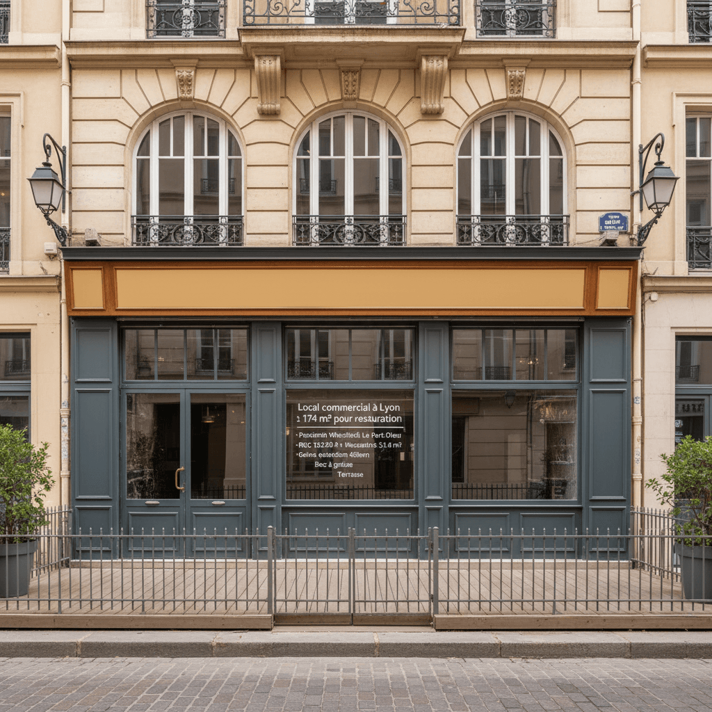 Local commercial à Lyon : 174 m² pour restauration