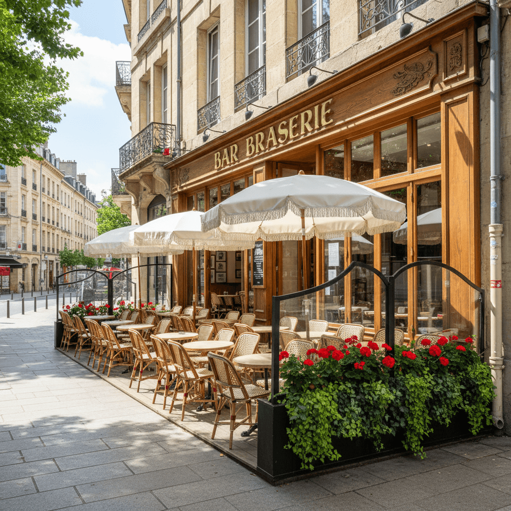 Bar-brasserie 300m² à Bordeaux : terrasse - licence IV