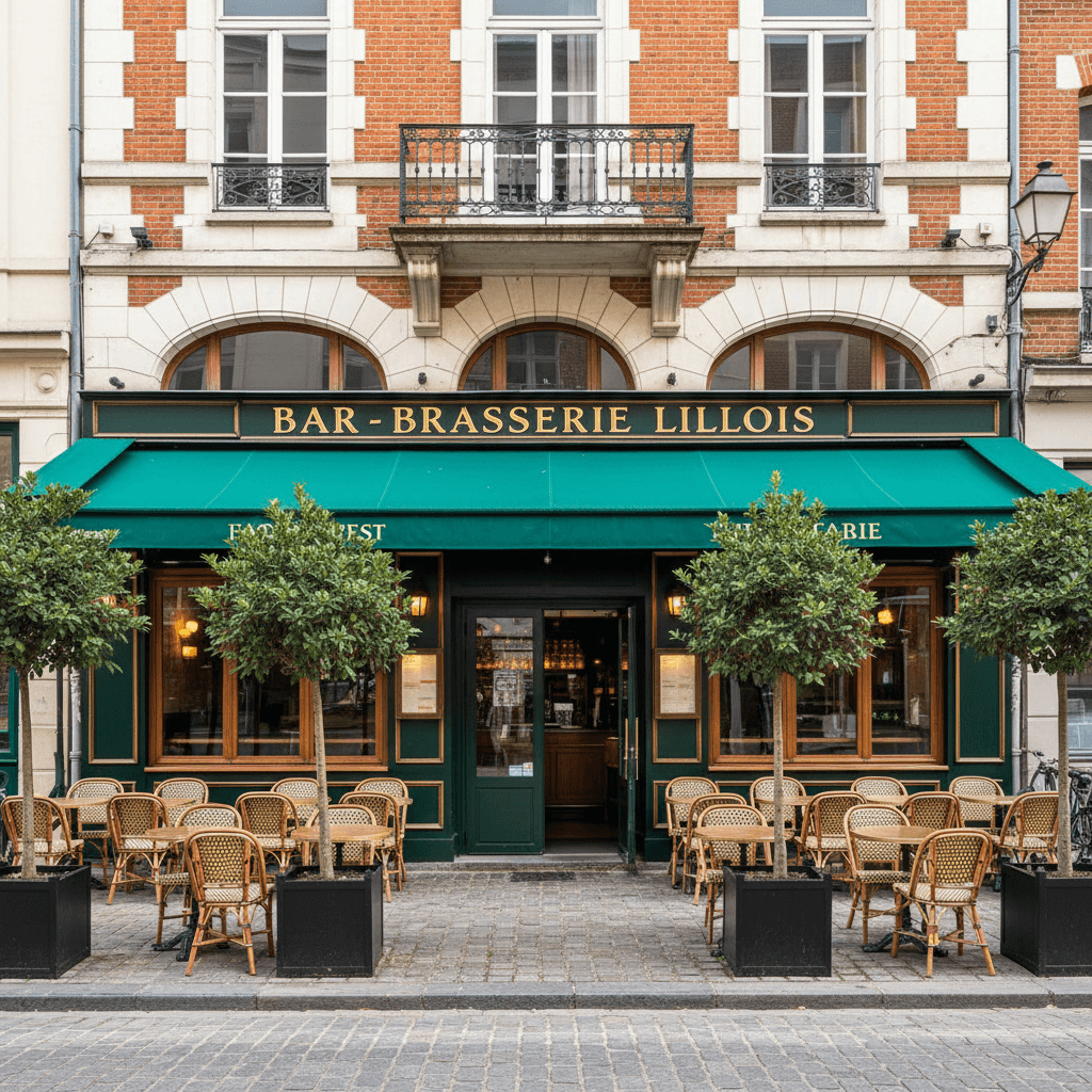 Bar-brasserie 1690m² à Lille : terrasse - licence IV