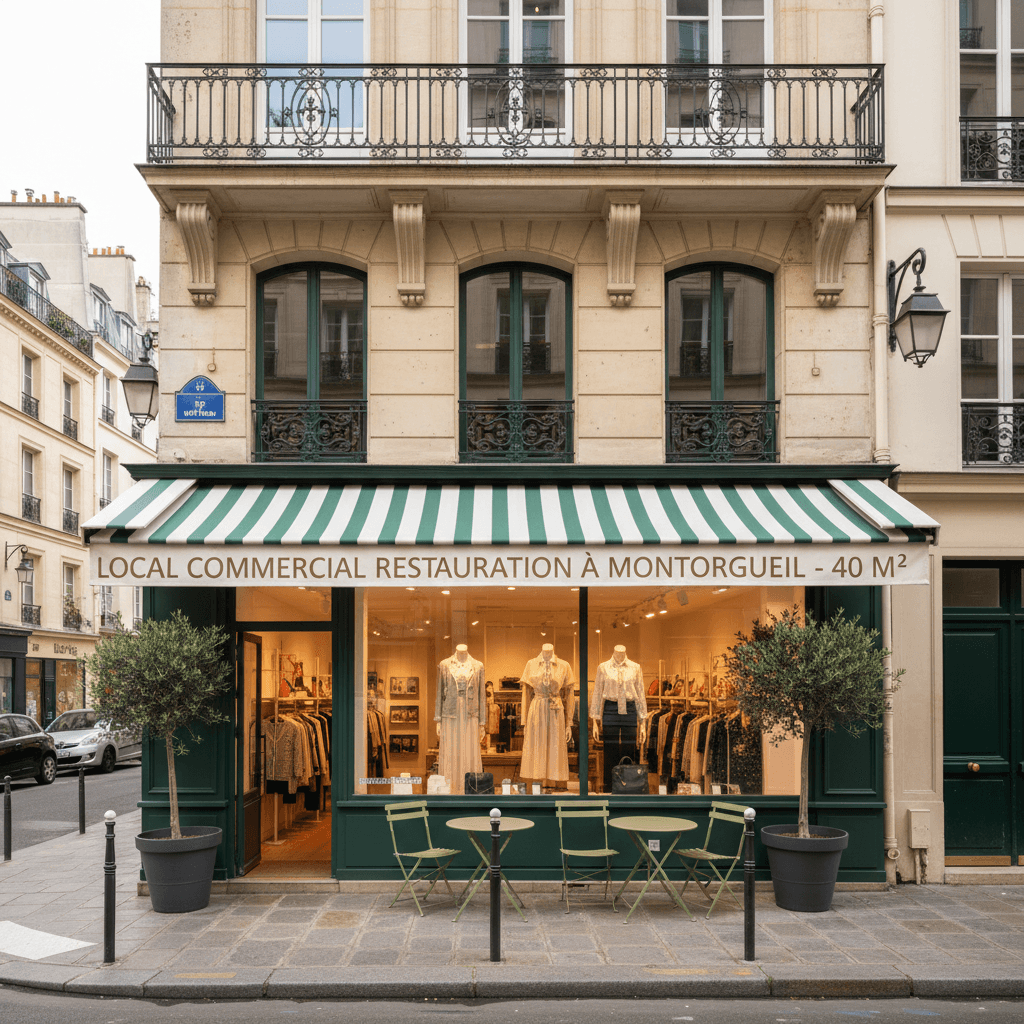Prêt à porter 40m² à Paris : terrasse
