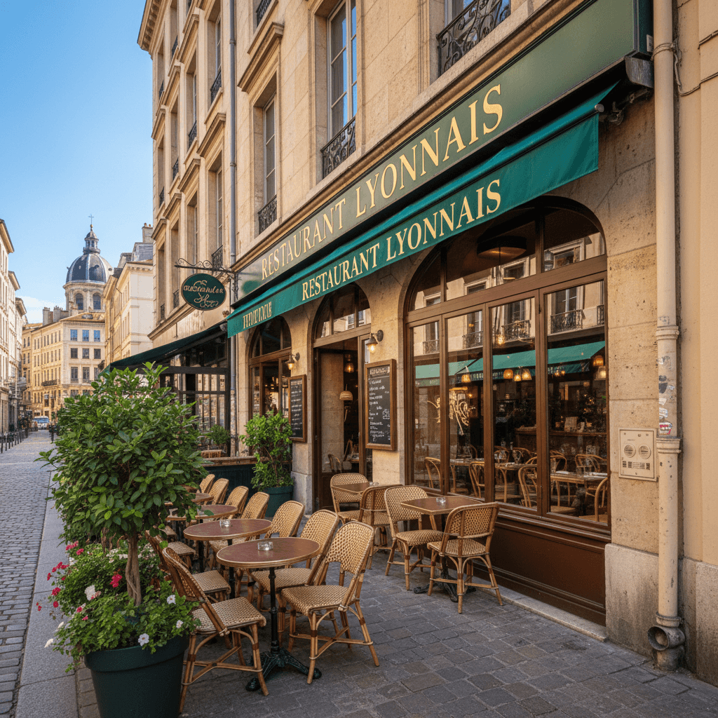 Restaurant 65m² à Lyon : terrasse - cuisine équipée